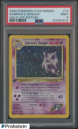 2000 Pokemon Gym Heroes 1st Edition #14 Sabrina's Gengar PSA 9 MINT - Image 1