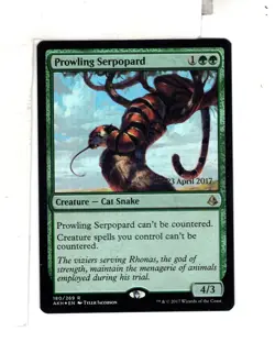 MTG SkeenaAB Prowling Serpopard PRERELEASE PROMO FOIL from Amonkhet. NM. - Image 1