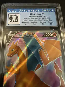 Pokemon TCG Champions Path ETB Promo Charizard V SWSH050 CGC 9.5 - Image 2