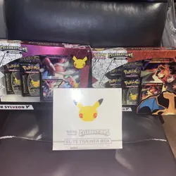 Pokemon TCG 25th Anniversary Celebrations Elite Trainer Box & 2 Collection Box 820650809439 - Image 1