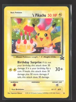 Pokemon 2000 Base Set Birthday Pikachu #24 - Image 1
