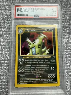 2001 POKEMON NEO DISCOVERY #12 TYRANITAR-HOLO PSA 7 - Image 1