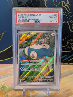 2023 Pokemon SVP Snorlax #051 Black Star Promo 151 ETB PSA 10 GEM MINT - Image 1