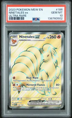 2023 POKEMON MEW EN-151 ULTRA RARE #186 NINETALES EX PSA 10 - Image 1