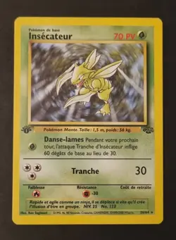 Carte Pokemon Insecateur 26/64 Jungle Edition 1 FR - Etat NM - Rare CGA 8.5 - Image 1