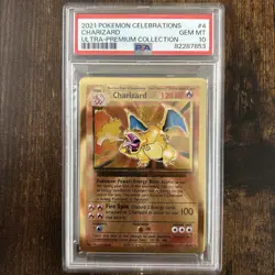 2021 Pokemon Ultra Premium Collection Celebrations Metal Charizard Holo PSA 10 - Image 1