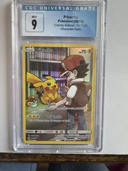 2019 Pokemon Sun & Moon Cosmic Eclipse Pikachu FA Secret Rare 241/236 CGC 9 Mint - Image 1