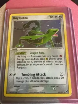 Pokemon TCG Rayquaza EX Deoxys 22/107 Holo Holo Rare (Lightly played, Sleeved) - Image 1