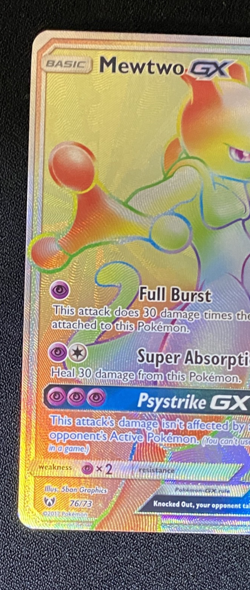 Mewtwo GX 76/73 Secret Rare Shining Legends Holo Rainbow | Near Mint NM Pokemon - Image 5