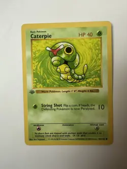 Pokemon TCG 1st Edition Base Set Shadowless Caterpie 45/102 - Image 1