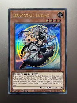 Yugioh - Dracotail Lukias Ultra Rare JUSH-EN001, Near Mint, 1st Edition - Image 1