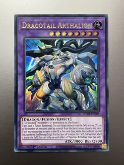 Yugioh - Dracotail Arthalion Ultra Rare JUSH-EN006, Near Mint, 1st Edition - Image 1