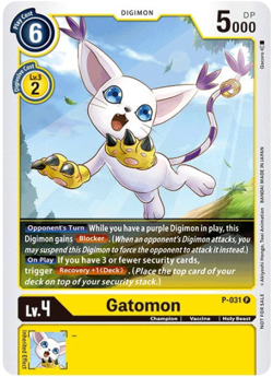 Gatomon (P-031) Non Foil Great Legend Power Up Pack - Digimon Card Game - Image 1