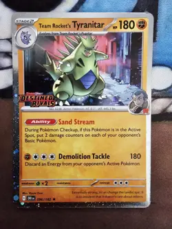 Team Rockets Tyranitar Stamp Destined Rivals Holo Card 096/182 NM Condition - Image 1
