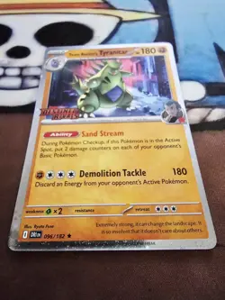 Team Rockets Tyranitar Stamp Destined Rivals Holo Card 096/182 NM Condition - Image 2