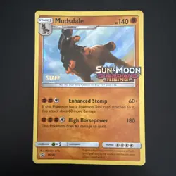 Mudsdale SM20 Stamped Staff Promo Guardians Rising Pokemon Card - Image 1