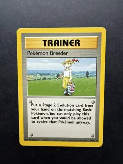 Pokemon Cards: Pokemon Breeder 76/102: Base Set Rare Trainer: LP - Image 1