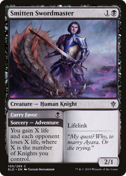 x4 Smitten Swordmaster // Curry Favor ELD MTG Eldraine 105/269 COMMON M/NM 4x - Image 1