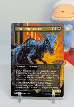 Grim Giganotosaurus (Borderless) 🦖 NM 🦖 Jurassic World Magic The Gathering #11 - Image 1