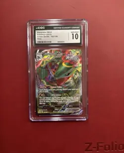 Pokemon Rayquaza VMAX 102/159 Crown Zenith Ultra Rare Holo CGC 10 TCG 2023 - Image 1