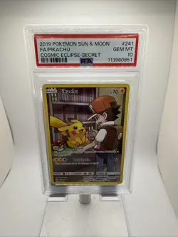 2019 Pokemon Sun & Moon FA/Pikachu Cosmic Eclipse-Secret 241/236 PSA 10 Gem Mint - Image 1
