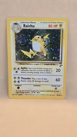 Pokemon TCG Base Set 2 Holo Unlimited Holo Rare Raichu 16/130 - Image 1