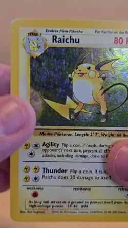 Pokemon TCG Base Set 2 Holo Unlimited Holo Rare Raichu 16/130 - Image 2