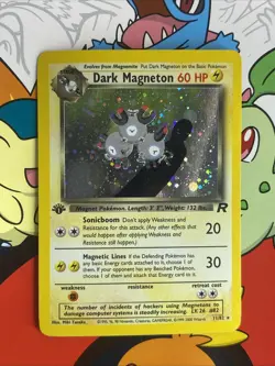 2000 Pokemon TCG Team Rocket Dark Magneton 1st Edition Holo Rare 11/82 LP/NM - Image 1