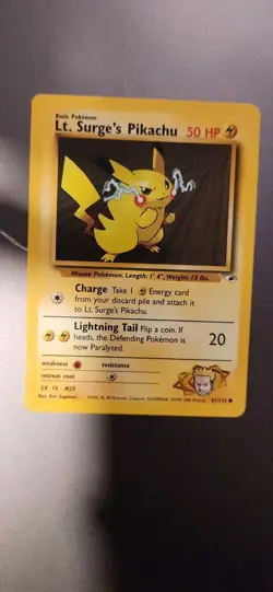 Lt. Surge's Pikachu - 81/132 - Pokemon Gym Heroes Unlimited Card WOTC NM - Image 1