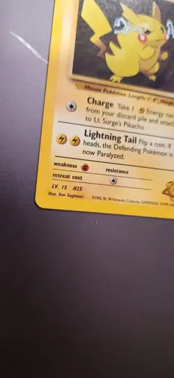 Lt. Surge's Pikachu - 81/132 - Pokemon Gym Heroes Unlimited Card WOTC NM - Image 2