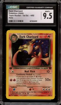 Pokemon Dark Charizard Team Rocket 1st Edition Holo Rare #4 CGC 9.5 - Image 1
