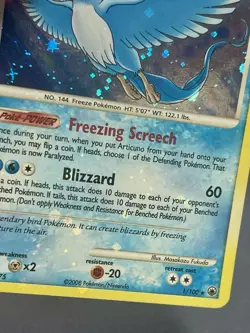 Articuno 1/100 Pokemon Majestic Dawn Holo Card Holo Bleed!🩸Swirl! LP/MP - Image 3