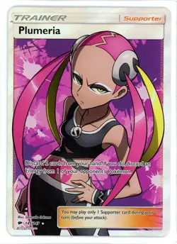 Plumeria Full Art 145/147 Burning Shadows Pokemon Card - Image 1