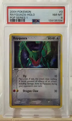 2004 Pokemon POP Series 1 Rayquaza-Holo #3 PSA NM-MT 8 - Image 1