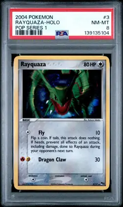 2004 Pokemon POP Series 1 Rayquaza-Holo #3 PSA NM-MT 8 - Image 3