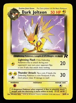 Dark Jolteon 38/82 Uncommon Team Rocket Pokemon Card - Image 1
