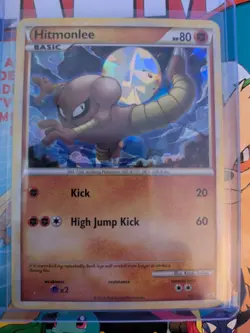 Hitmonlee HGSS25 Black Star Promo Cracked Ice Holo Pokemon Card - Image 1