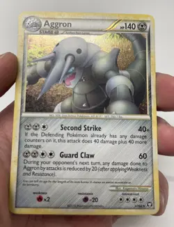Pokemon TCG 2010 Aggron 1/102 HGSS Triumphant Holo Rare Card - Image 3