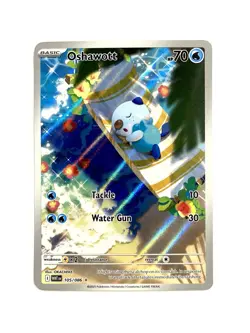 Oshawott 105/086 White Flare Illustration Rare Pokemon TCG Card NM - Image 1