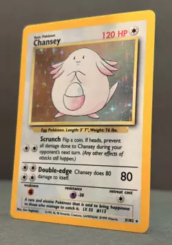 Pokemon Base Set Chansey Holo - Lightly Played LP - Original Vintage 3/102 - Image 5