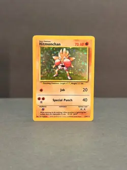 Pokemon Base Set Hitmonchan Holo - Lightly Played LP - Original Vintage 7/102 - Image 1