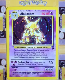 Pokemon Alakazam Base Set 2 Holo Rare 1/130 Holo Swirl WOTC 2000 - Image 1