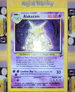 Pokemon Alakazam Base Set 2 Holo Rare 1/130 Holo Swirl WOTC 2000 - Image 3