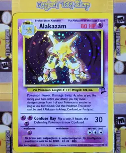 Pokemon Alakazam Base Set 2 Holo Rare 1/130 Holo Swirl WOTC 2000 - Image 4