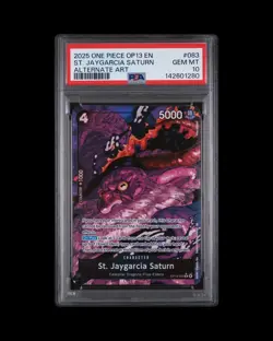 2025 One Piece OP13 St Jaygarcia Saturn Alt Art PSA 10 #083 - Image 3