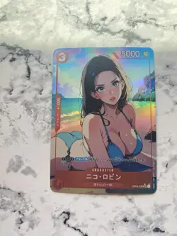 Nico Robin Beach One Piece Bikini Goddess Story Cute Doujin Waifu Card Alt Art - Image 1