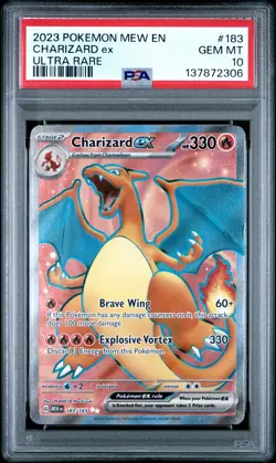 2023 POKEMON MEW EN-151 ULTRA RARE #183 CHARIZARD EX PSA 10 - Image 1