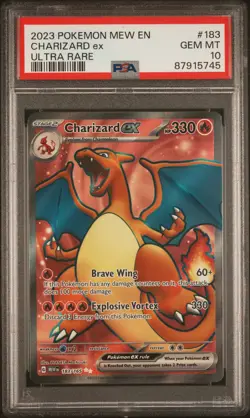 2023 POKEMON MEW EN-151 ULTRA RARE #183 CHARIZARD EX PSA 10 - Image 1