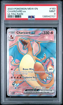 2023 POKEMON MEW EN-151 ULTRA RARE #183 CHARIZARD EX PSA 9 - Image 1