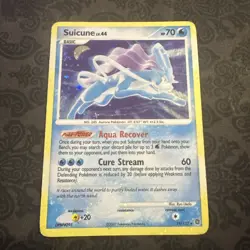 Pokemon TCG Suicune 19/132 DP Secret Wonders Rare Holo Bleed - Image 1